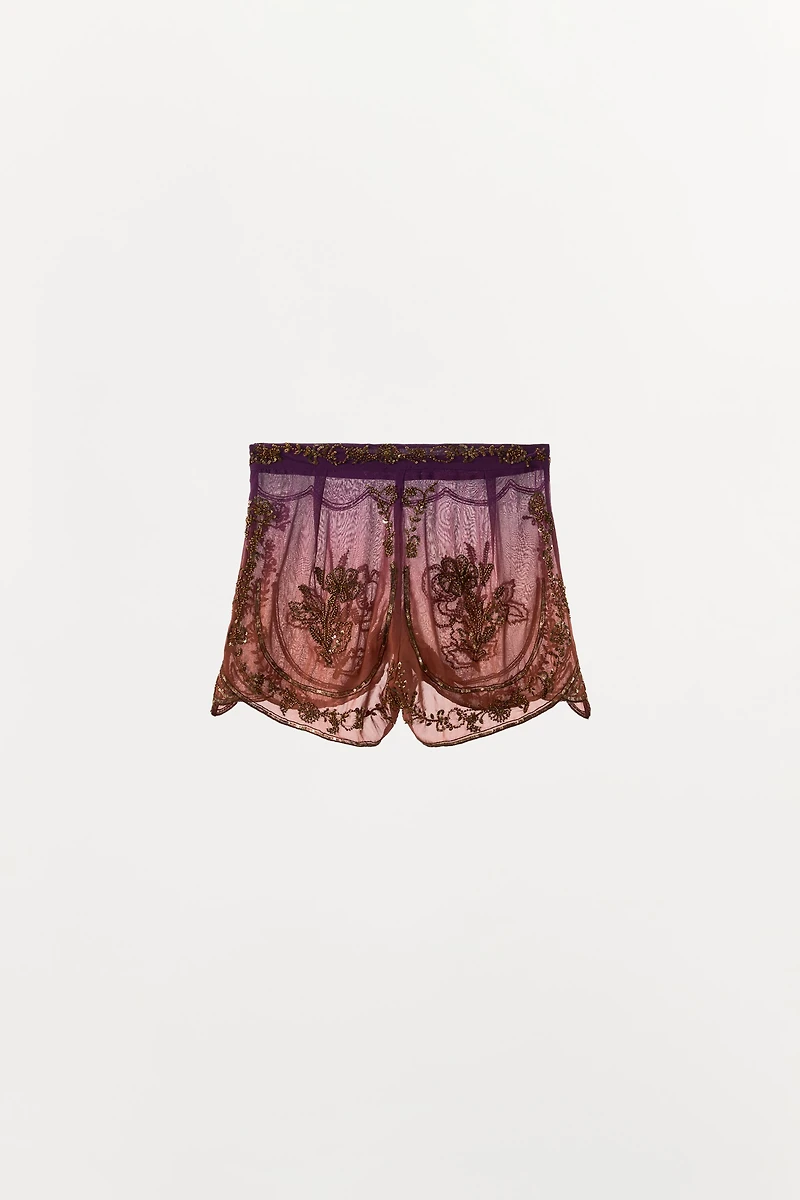 LIMITED EDITION TIE-DYE BEADED SHORTS