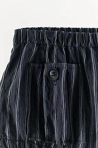 STRIPED POCKET MINI SHORTS