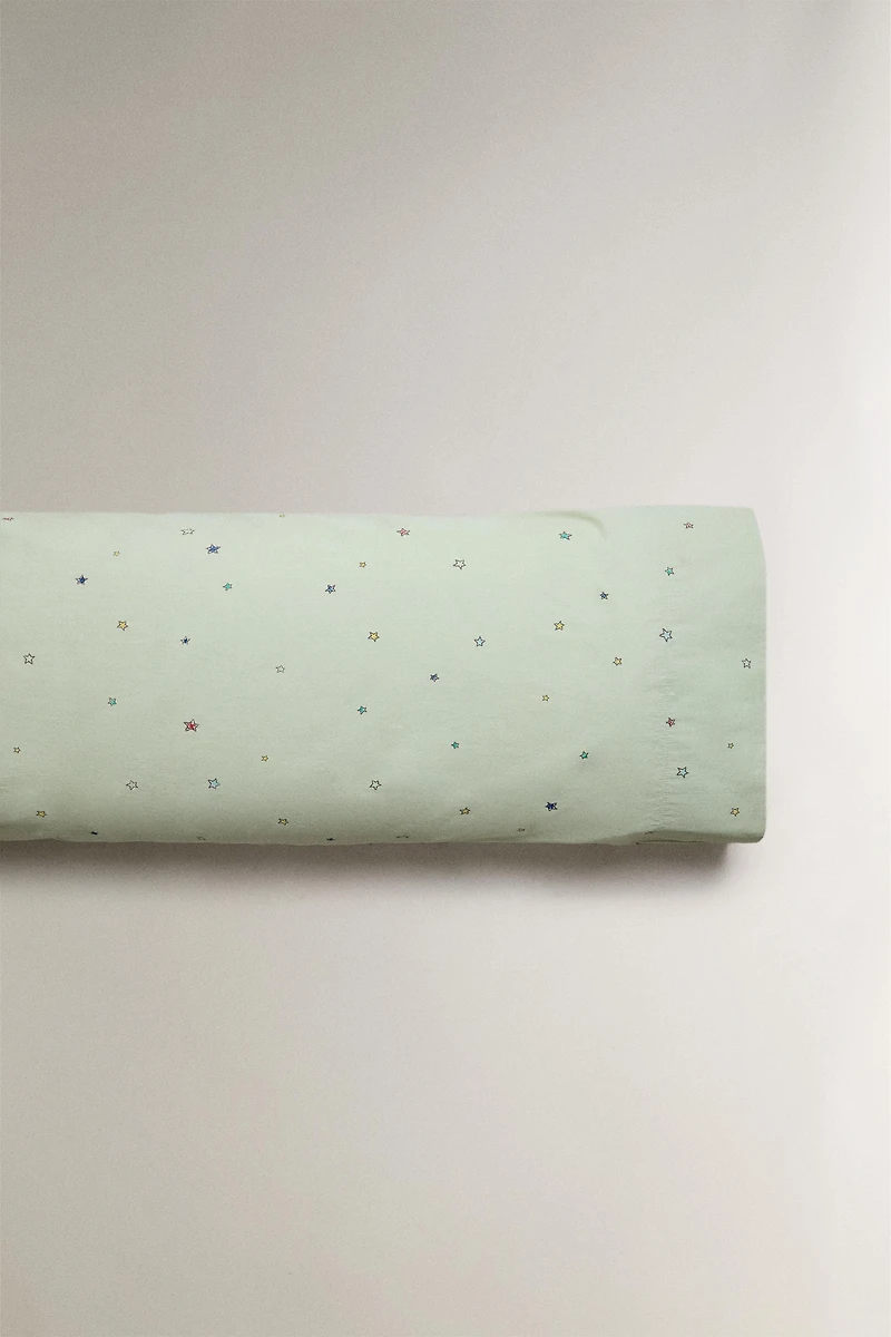 KIDS' STAR PRINT COTTON PILLOWCASE