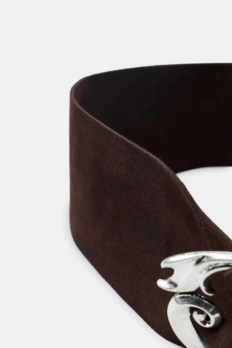 CEINTURE EN CUIR DAIM 100% BOUCLE ORGANIQUE