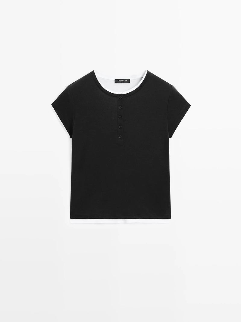 Layered Henley T-shirt
