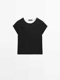 Layered Henley T-shirt