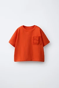 CROCHET KNIT POCKET T-SHIRT