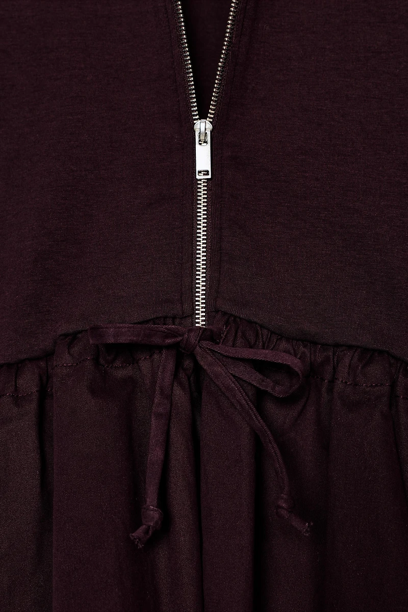 CONTRASTING PEPLUM BOMBER JACKET