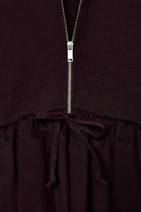 CONTRASTING PEPLUM BOMBER JACKET