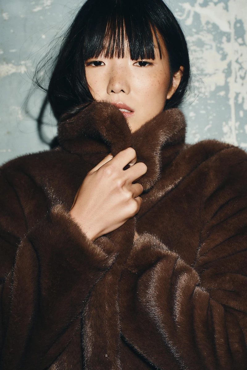 MANTEAU COURT EFFET FOURRURE BRANDBOURGS