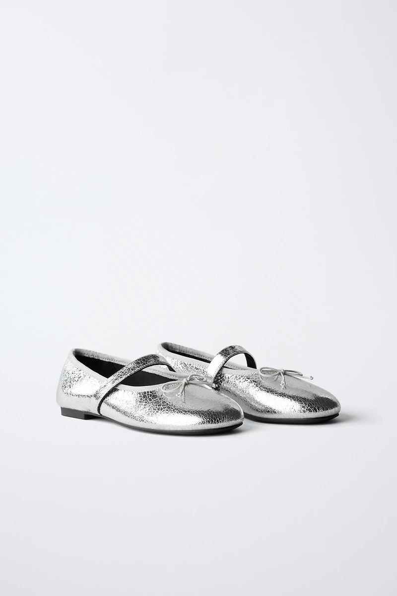 METALLIC BALLET FLATS
