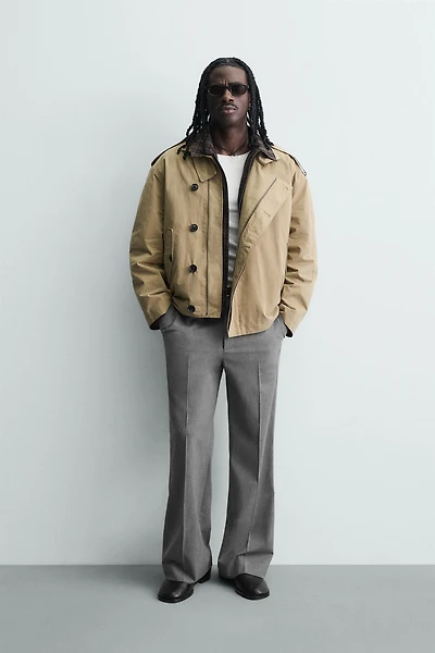 RELAXED FIT SHORT TRENCH COAT