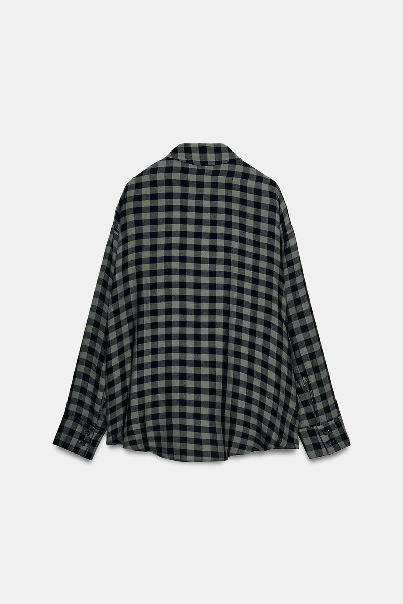 GATHERED GINGHAM SHIRT ZW COLLECTION