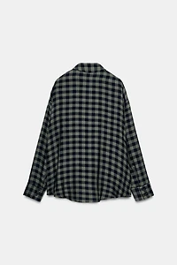 GATHERED GINGHAM SHIRT ZW COLLECTION