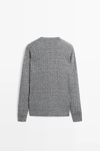 Pull en maille moulinée de lin et coton