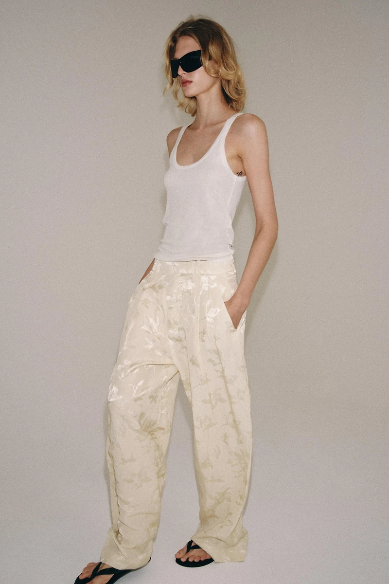 ZW COLLECTION JACQUARD LINEN PANTS