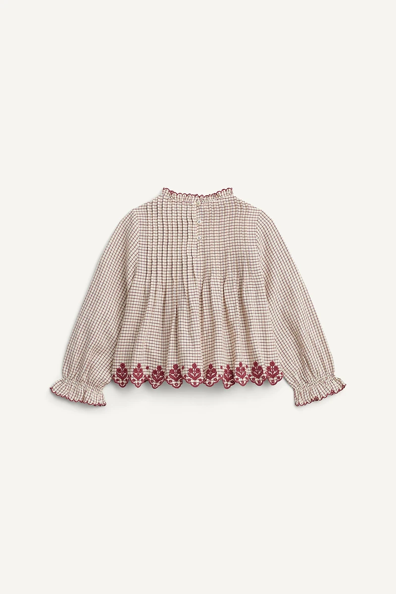BLOUSE À CARREAUX VICHY BRODÉE ÉDITION LIMITÉE