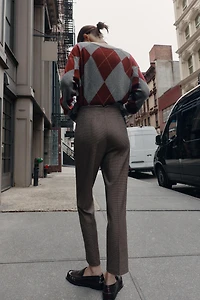 HIGH-WAISTED PLAID PANTS