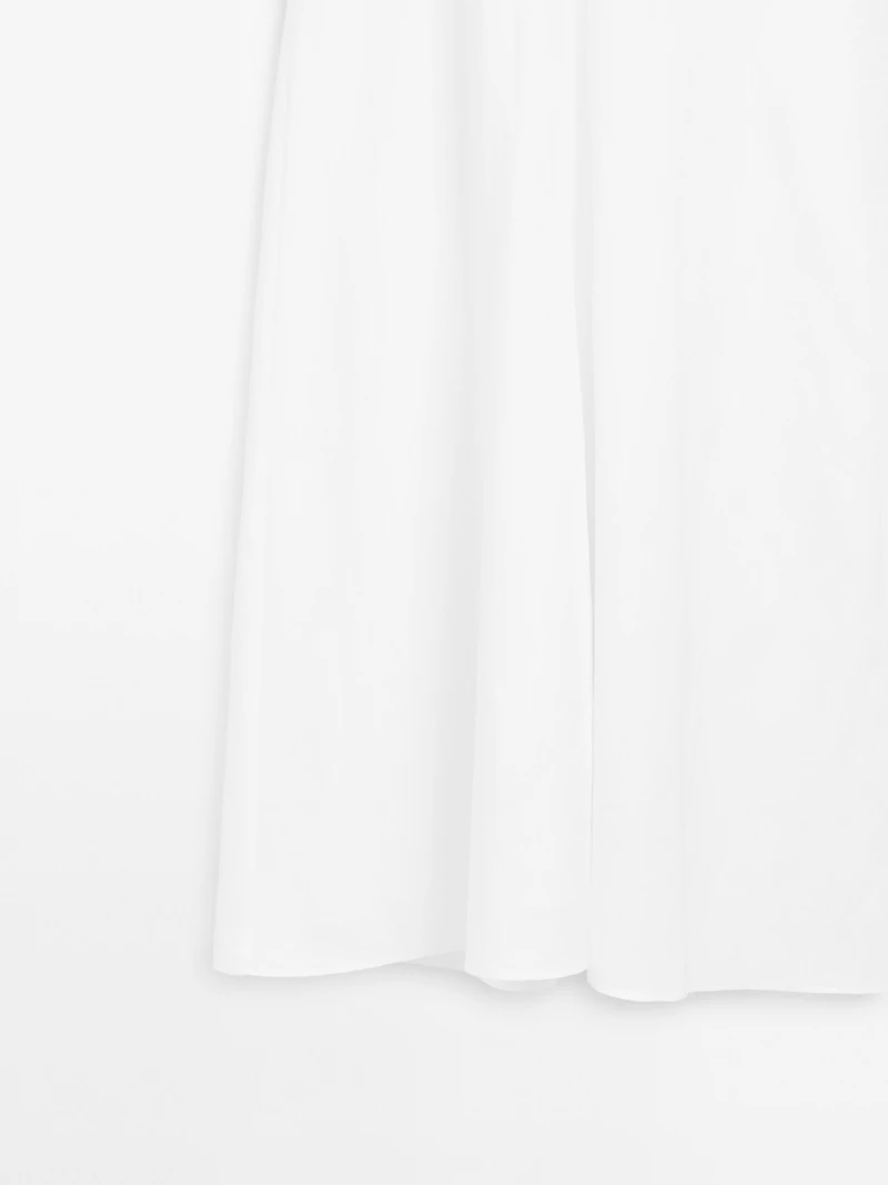 Flared V-neck midi dress