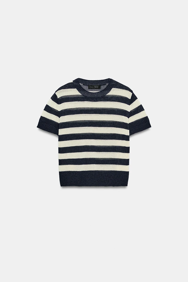SHORT SLEEVE KNIT TOP