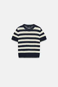 SHORT SLEEVE KNIT TOP