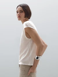 100% linen lightweight ribbed T-shirt