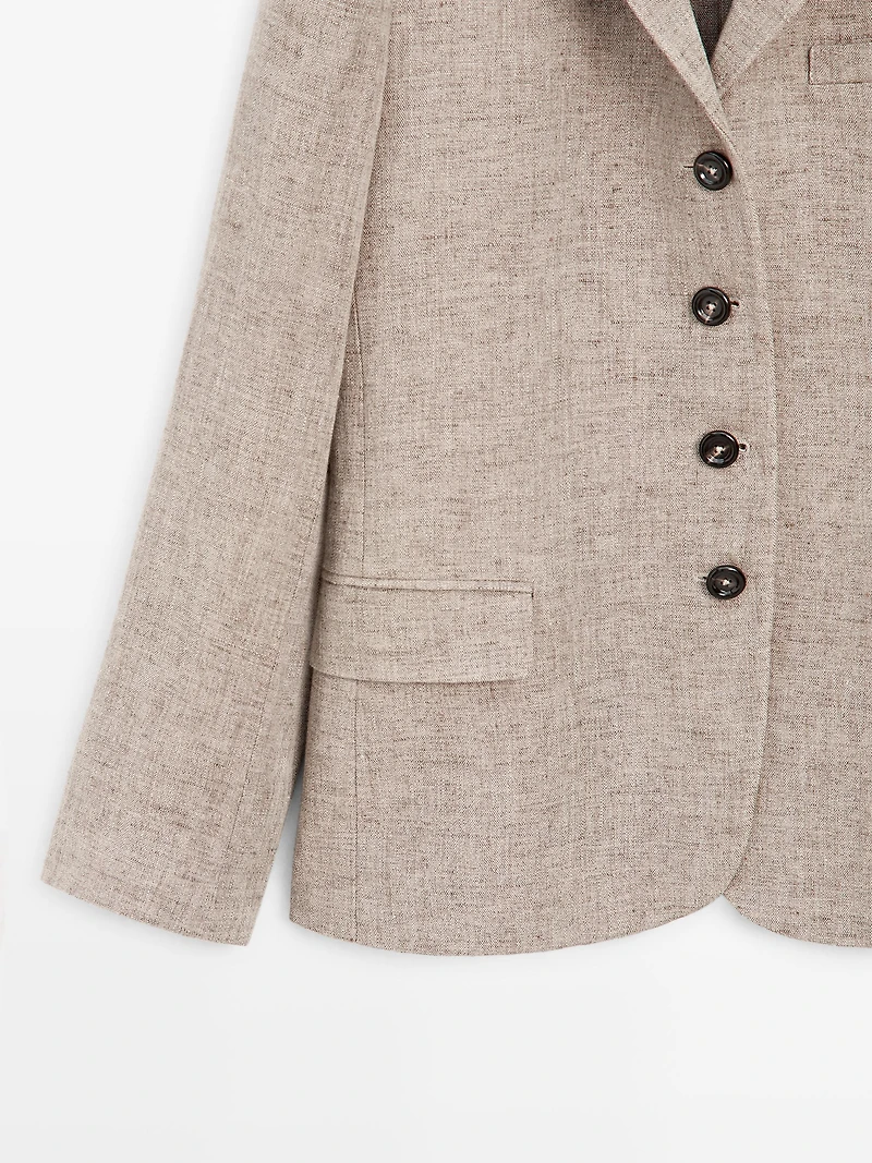 100% linen melange blazer