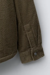 FLEECE LINED CORDUROY OVERSHIRT
