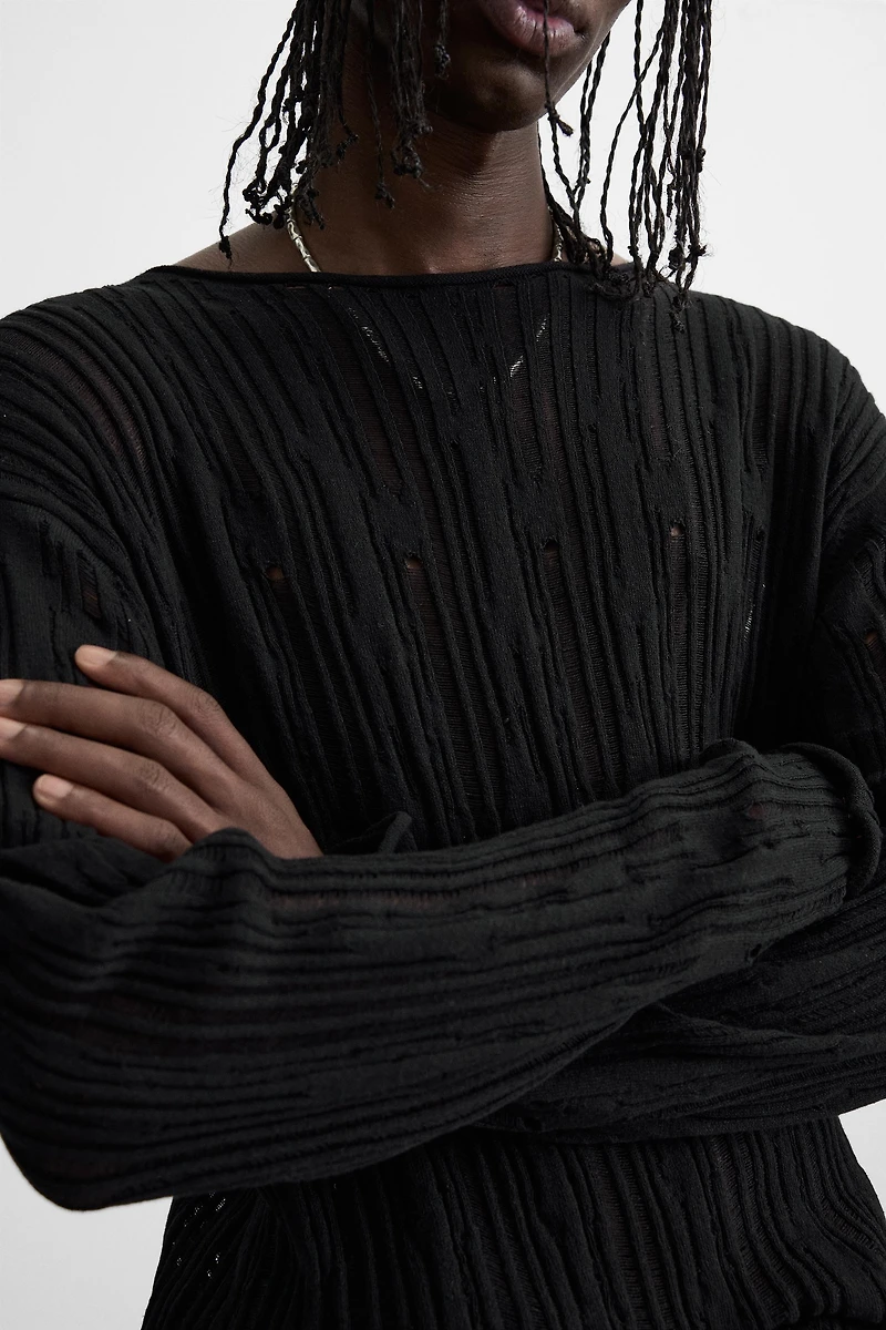 DROP STITCH TEXTURED SWEATER