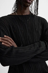 DROP STITCH TEXTURED SWEATER