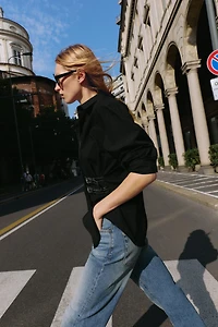 POPLIN SHIRT WITH TABS