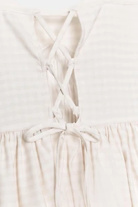 GINGHAM BALLOON MINI DRESS