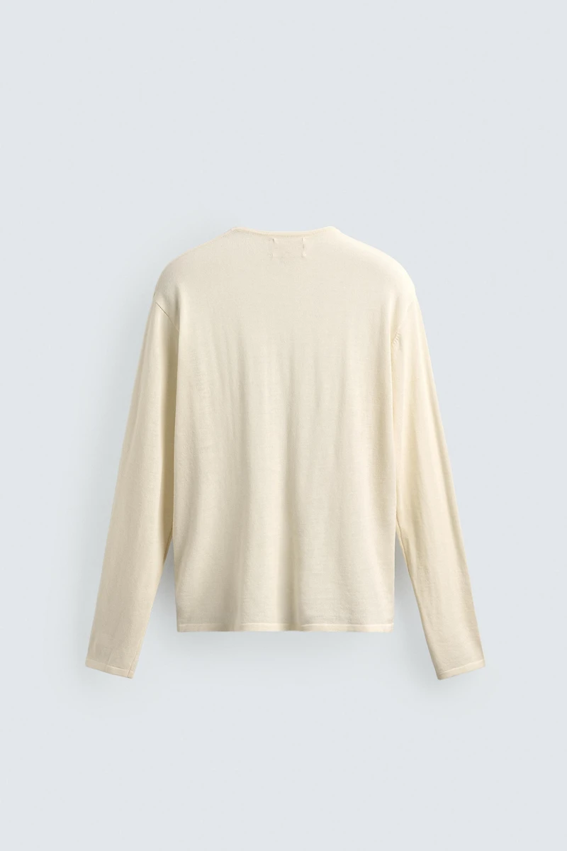 WOOL-COTTON HENLEY JUMPER