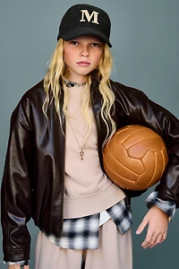 WASHED EFFECT TEXT SWEATSHIRT