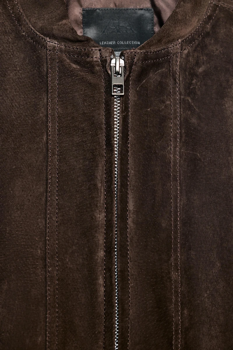 100% SUEDE LEATHER BOMBER JACKET