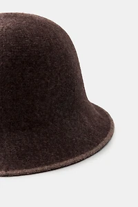 CONTRAST WOOL BLEND HAT
