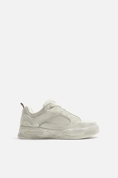THICK SOLE WORN EFFECT SNEAKERS