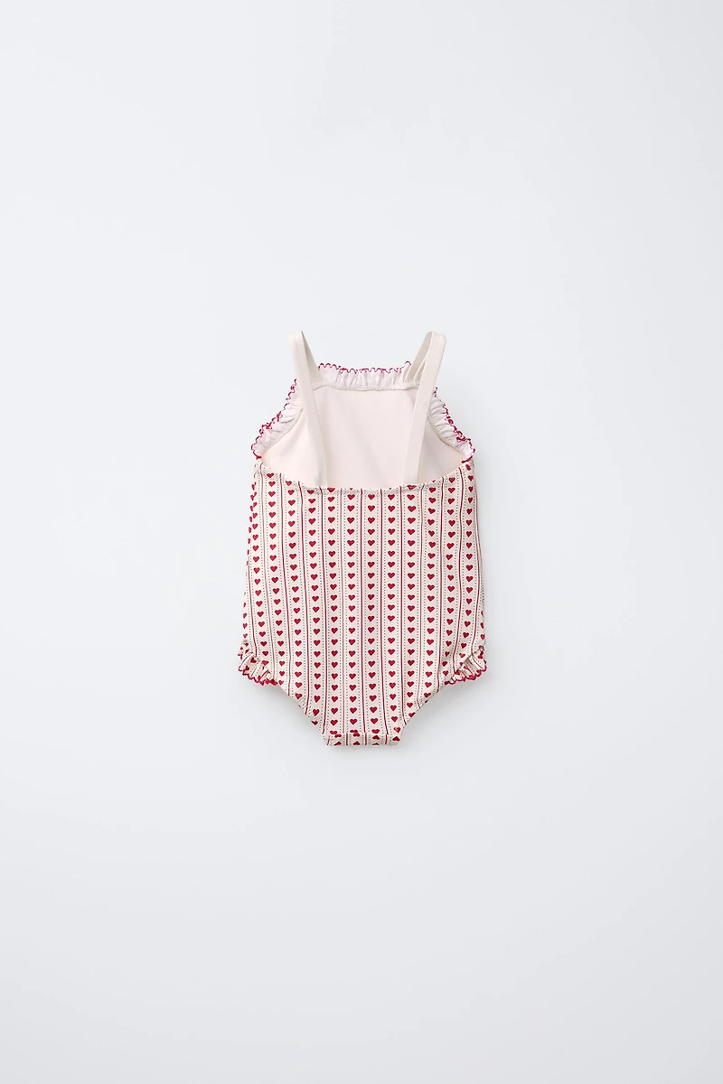 1-6 YEARS/ HEART PRINT SWIMSUIT