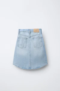 BUTTON-FRONT DENIM MIDI SKIRT