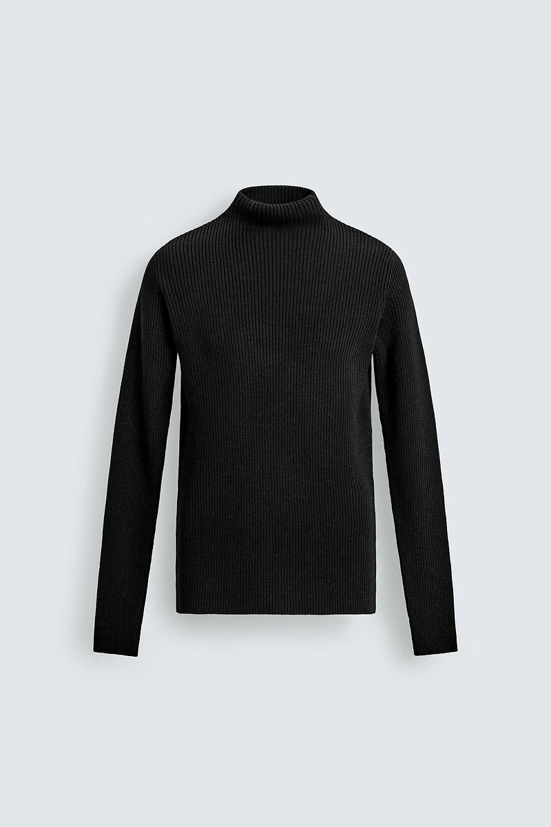 RIB MOCK NECK JUMPER