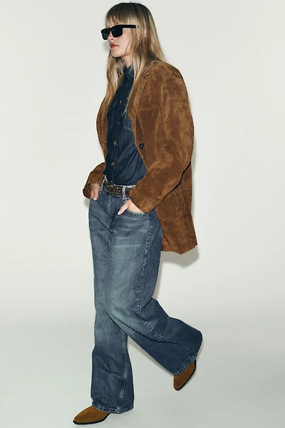 SPLIT LEATHER CHELSEA ANKLE BOOTS