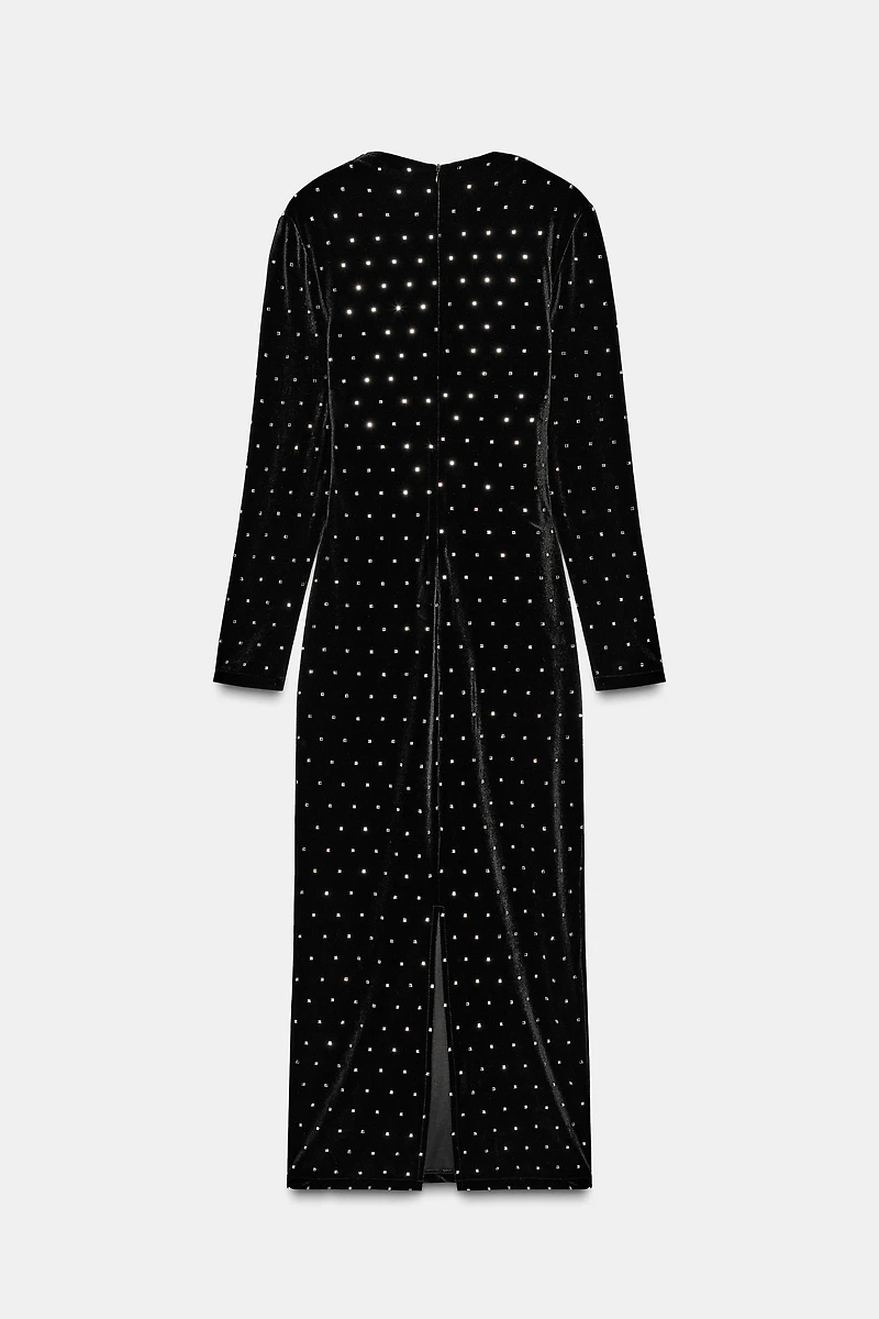 SPARKLY VELVET MIDI DRESS