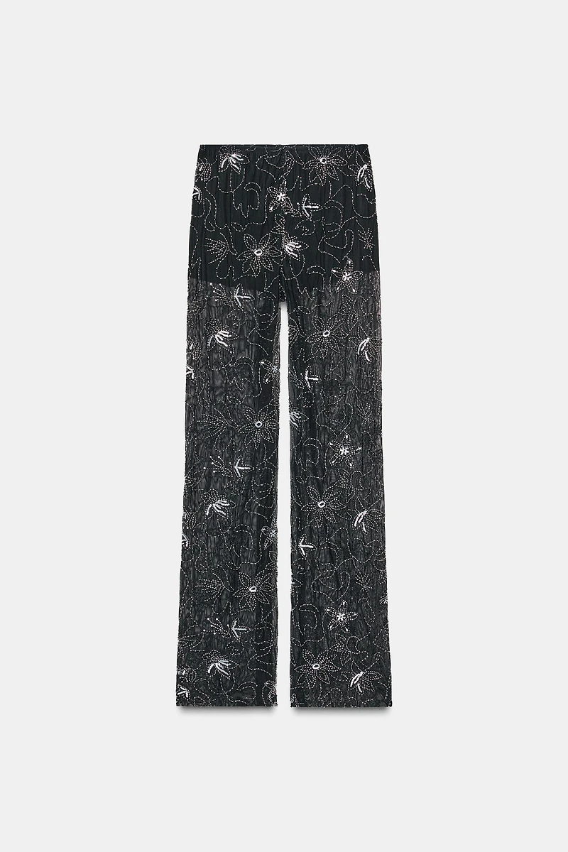 BEADED SEQUIN PANTS