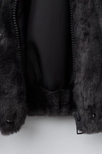 FAUX FUR HOODED JACKET