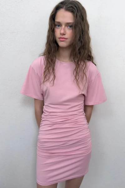 SHORT RUCHED DRESS