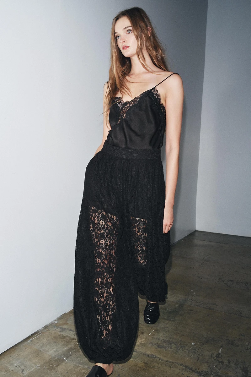 ZW COLLECTION LACE BALLOON PANTS