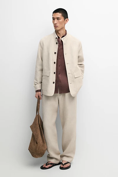 100% linen total look overshirt