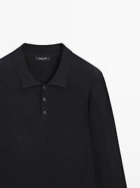 Pull polo coton en maille