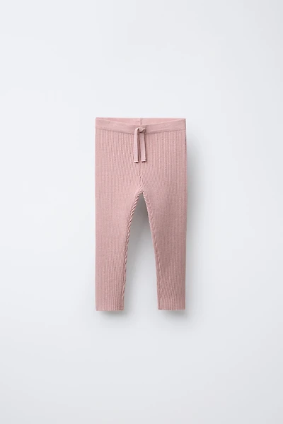 RIBBED KNIT LEGGINGS