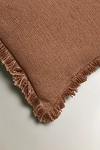 FRINGED THROW PILLOW COVER