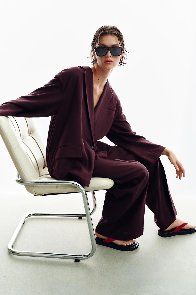 LINEN STRAIGHT LEG PANTS