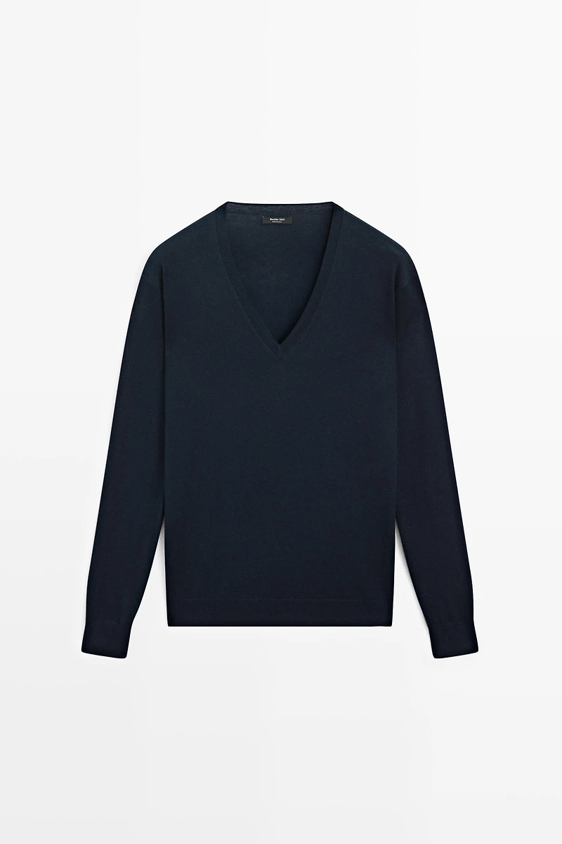 Pull en maille col V