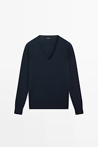 Pull en maille col V