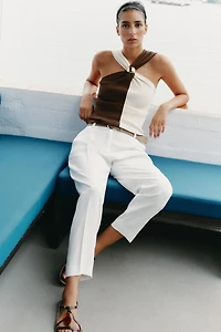BELTED FLOWY PANTS